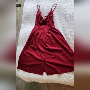 H&M Burgundy Tie-Front Top